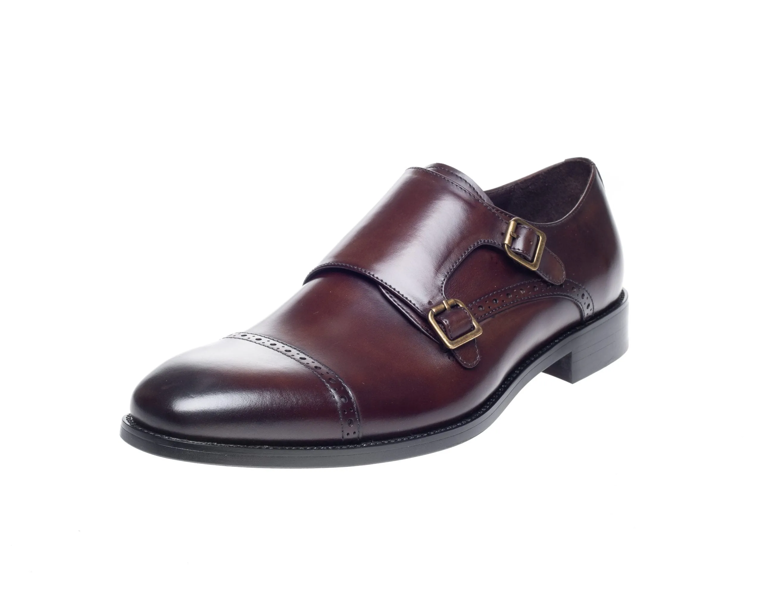 Alderney Brown Double Monk Shoes
