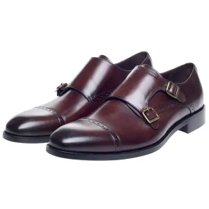 Alderney Brown Double Monk Shoes