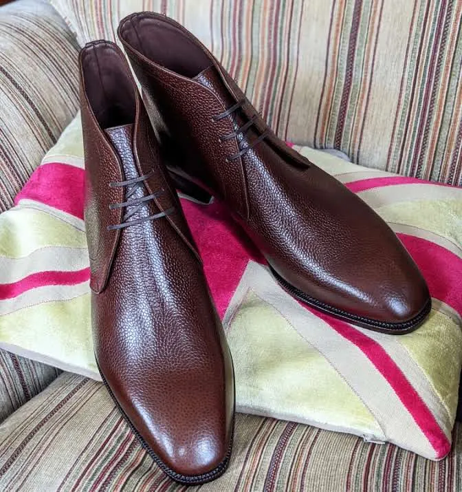 Ascot Ankle Boots - Brown Scotch Grain