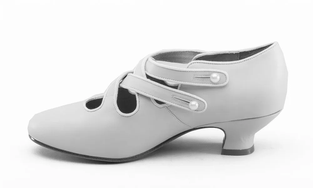 Astoria Edwardian Leather Shoes (Soft Ivory)