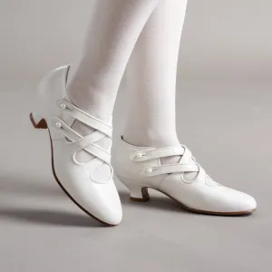 Astoria Edwardian Leather Shoes (Soft Ivory)