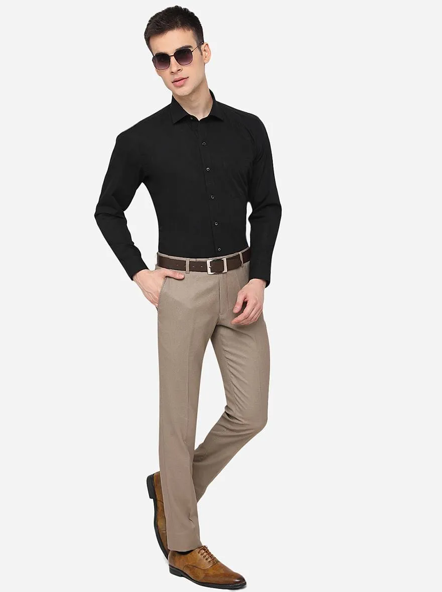 Black Solid Slim Fit Formal Shirt | Greenfibre