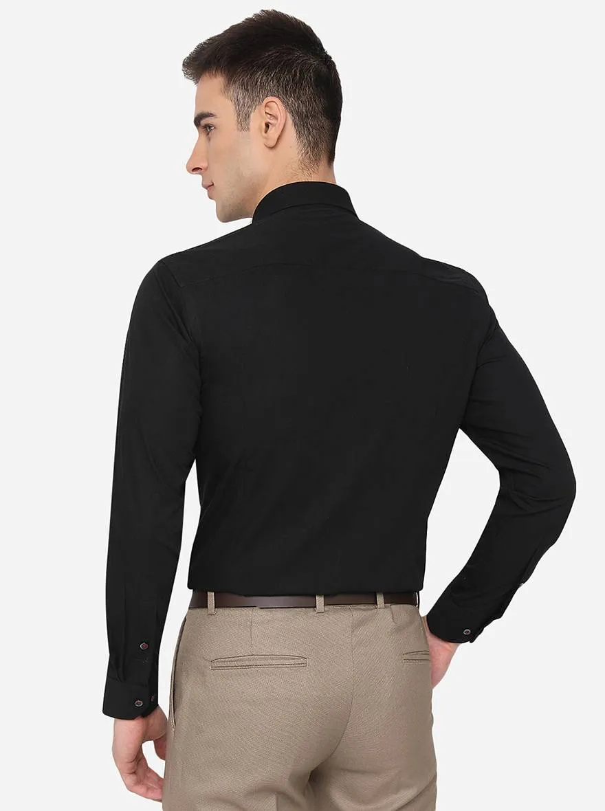 Black Solid Slim Fit Formal Shirt | Greenfibre