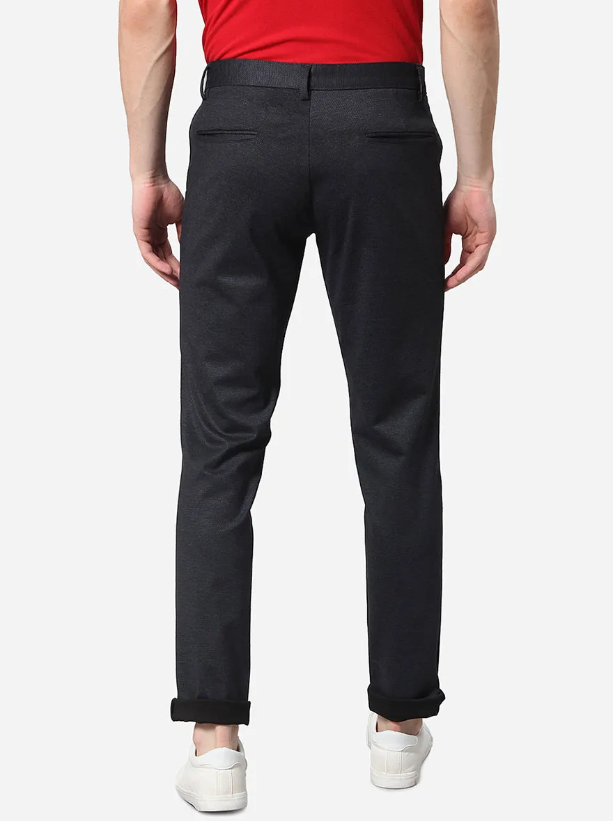 Black Solid Venice Fit Casual Trouser | JadeBlue