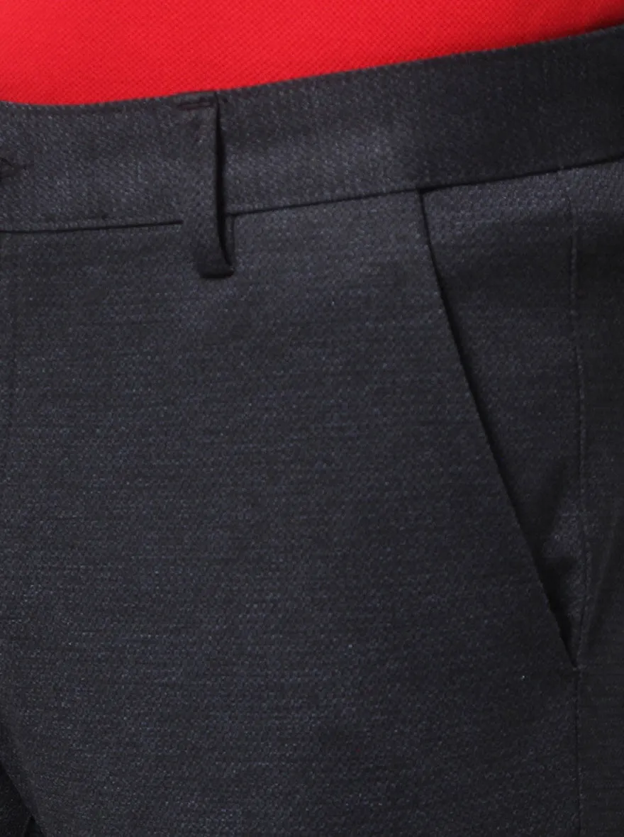 Black Solid Venice Fit Casual Trouser | JadeBlue