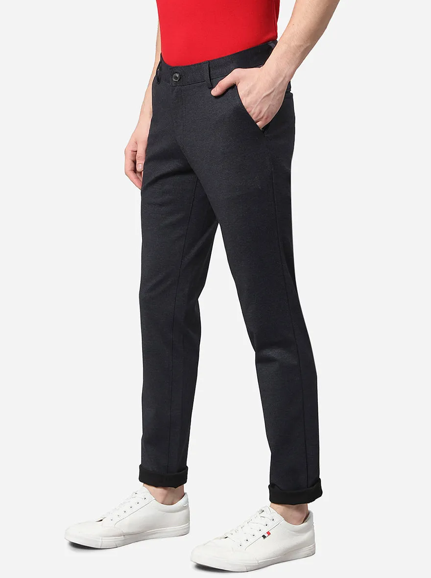 Black Solid Venice Fit Casual Trouser | JadeBlue