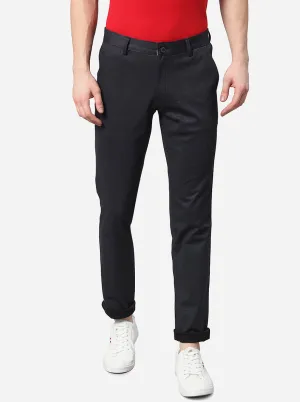 Black Solid Venice Fit Casual Trouser | JadeBlue