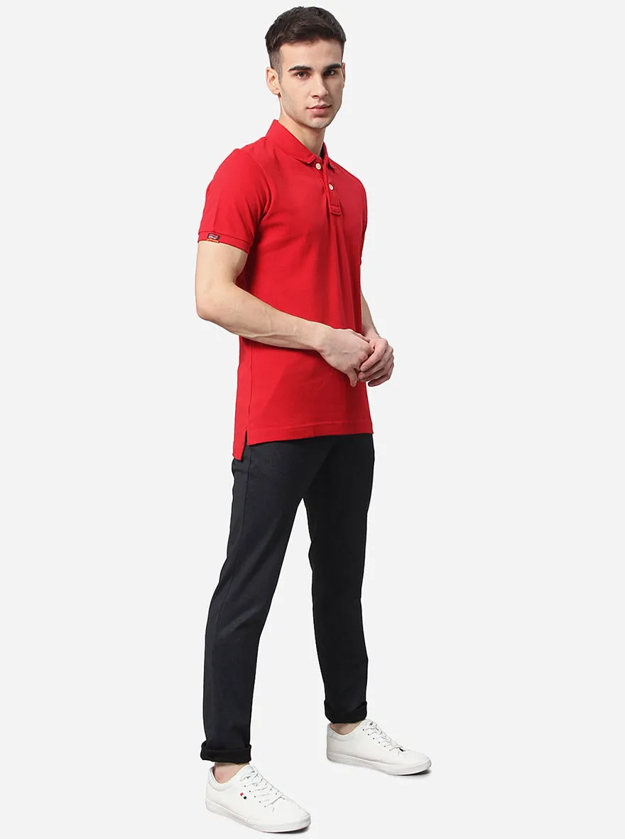 Black Solid Venice Fit Casual Trouser | JadeBlue