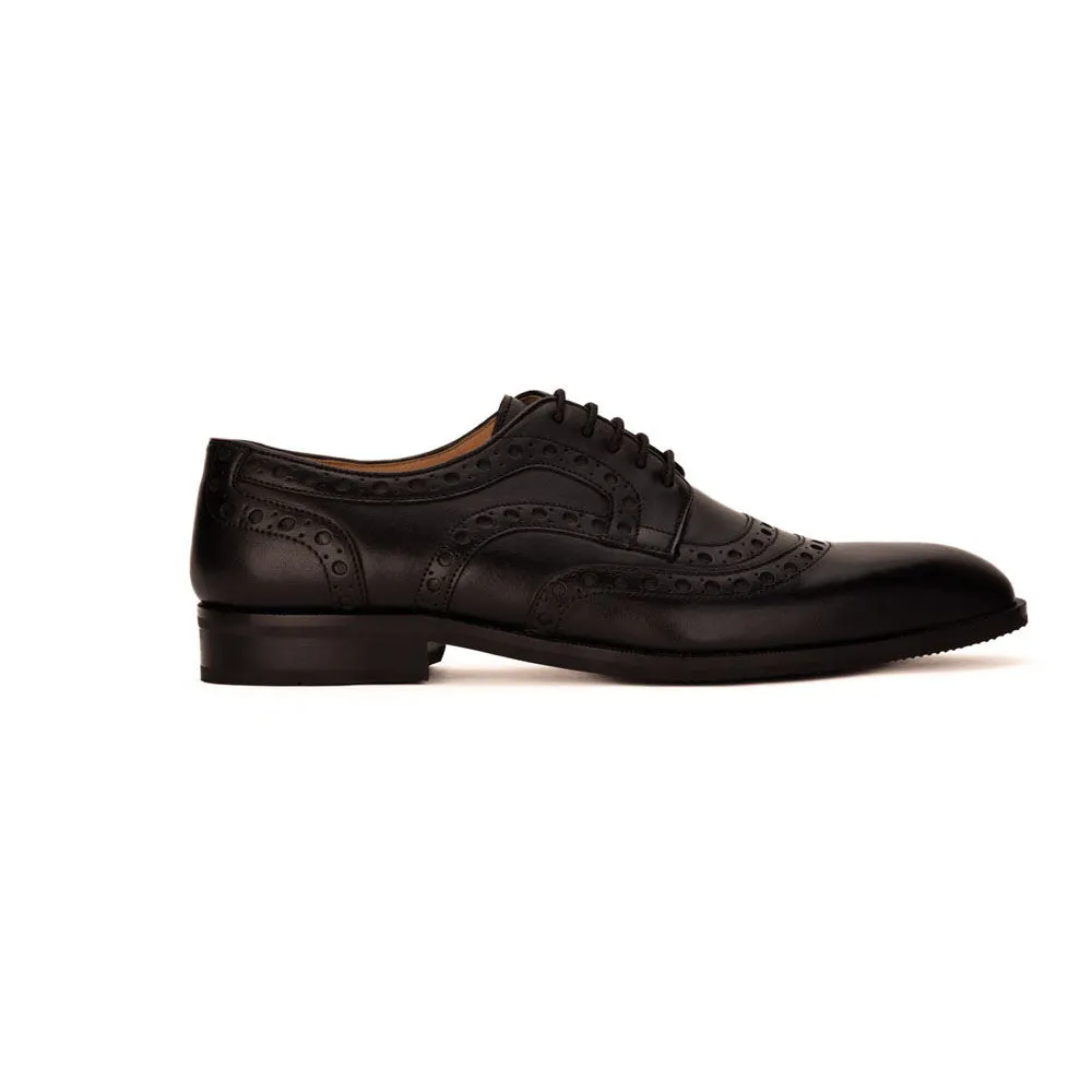 Black U-Cap Brogue Derby