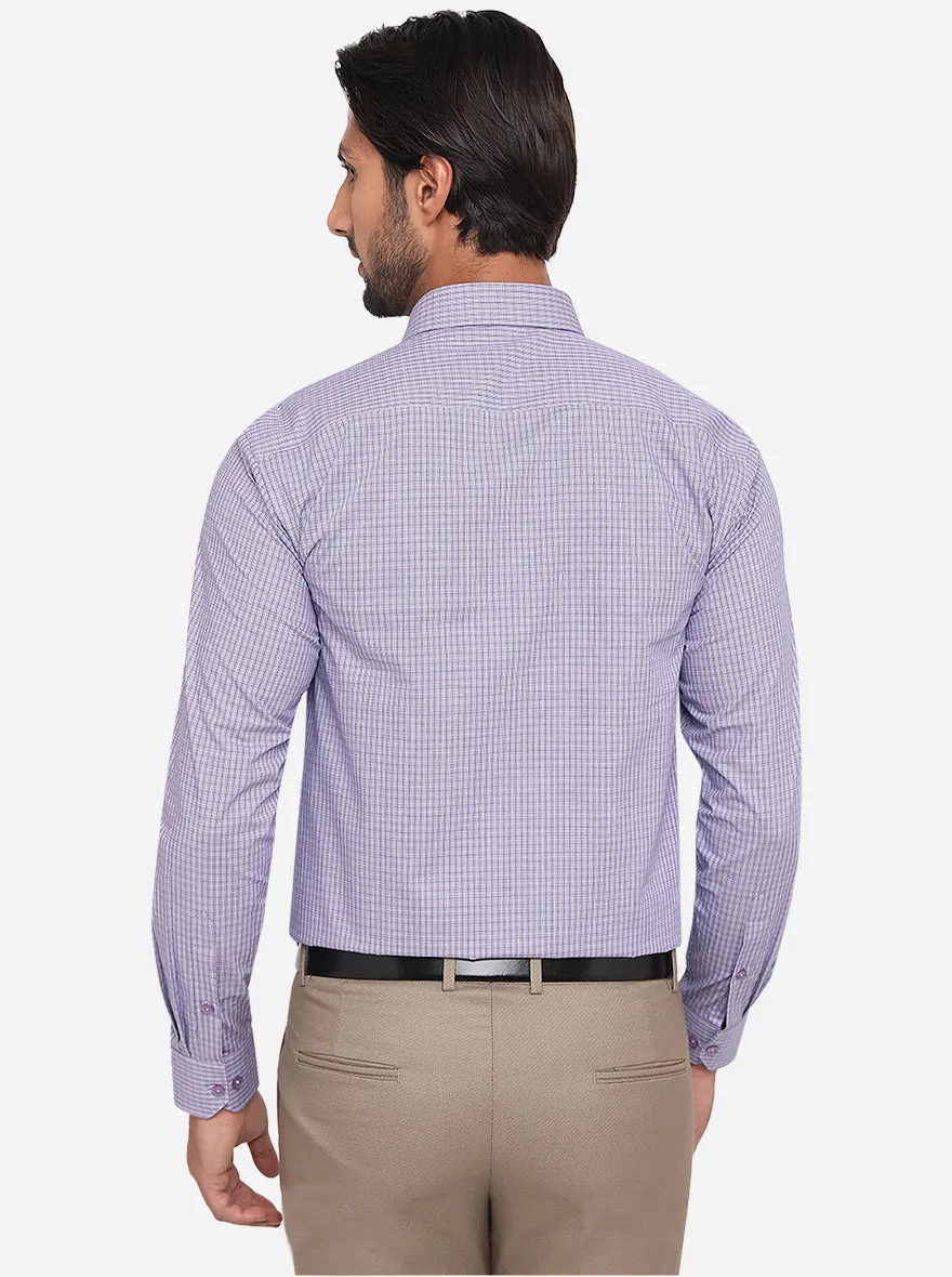 Blue & White Striped Regular Fit Formal Shirt | JadeBlue