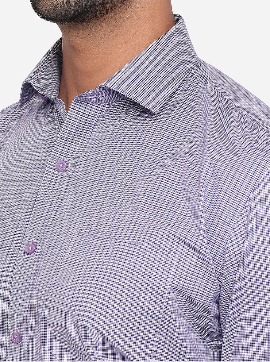 Blue & White Striped Regular Fit Formal Shirt | JadeBlue