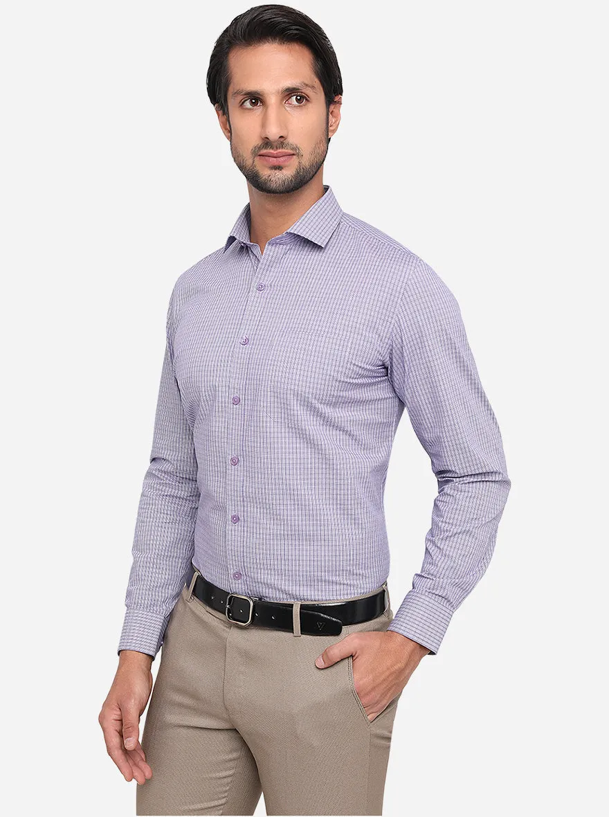 Blue & White Striped Regular Fit Formal Shirt | JadeBlue
