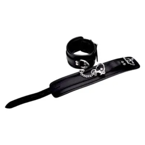 BOUND  Leather Ankle Restraints with Black & Silver Detail