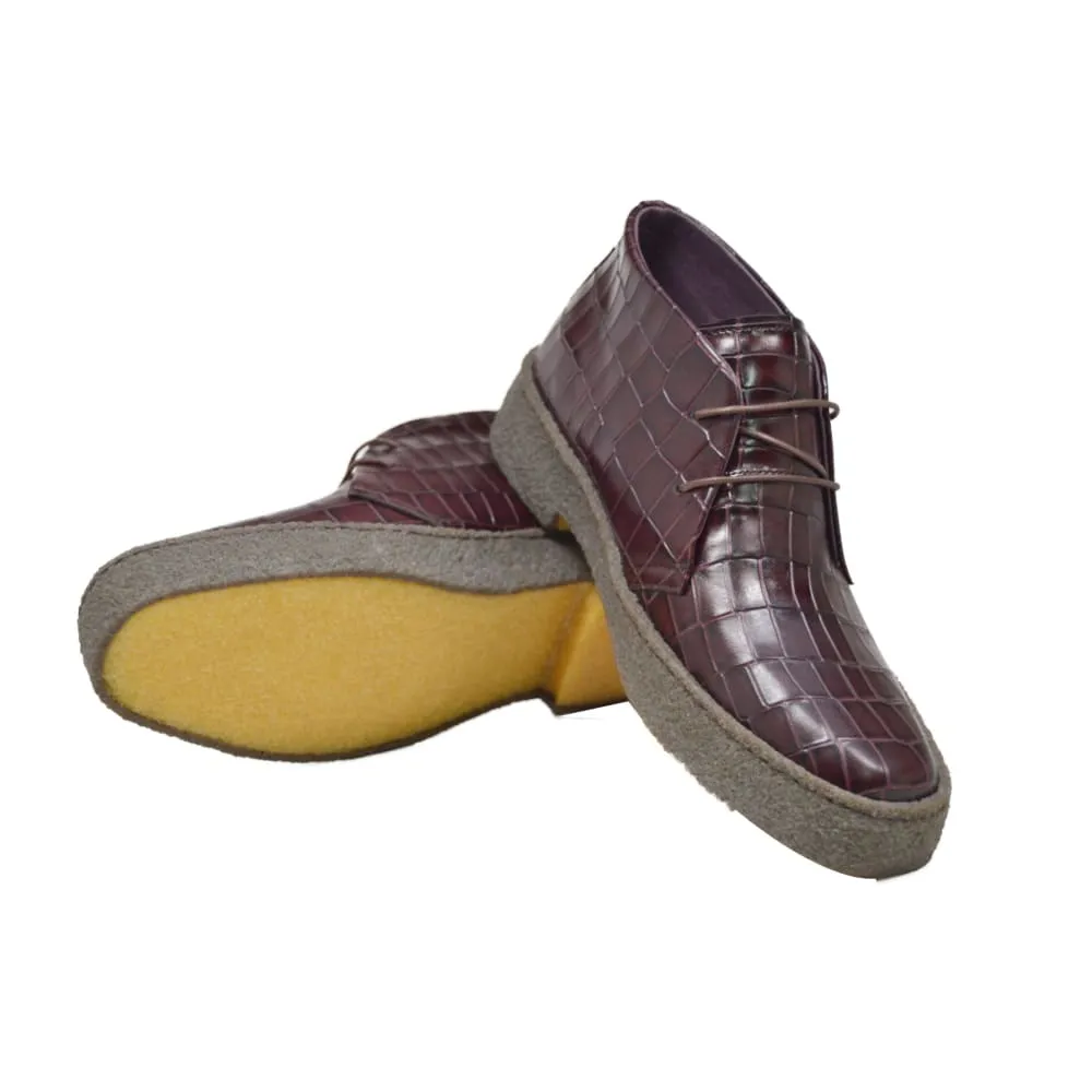 British Walkers Playboy Original Croc Men's Limited Edition Crocodile Leather Ankle Boots