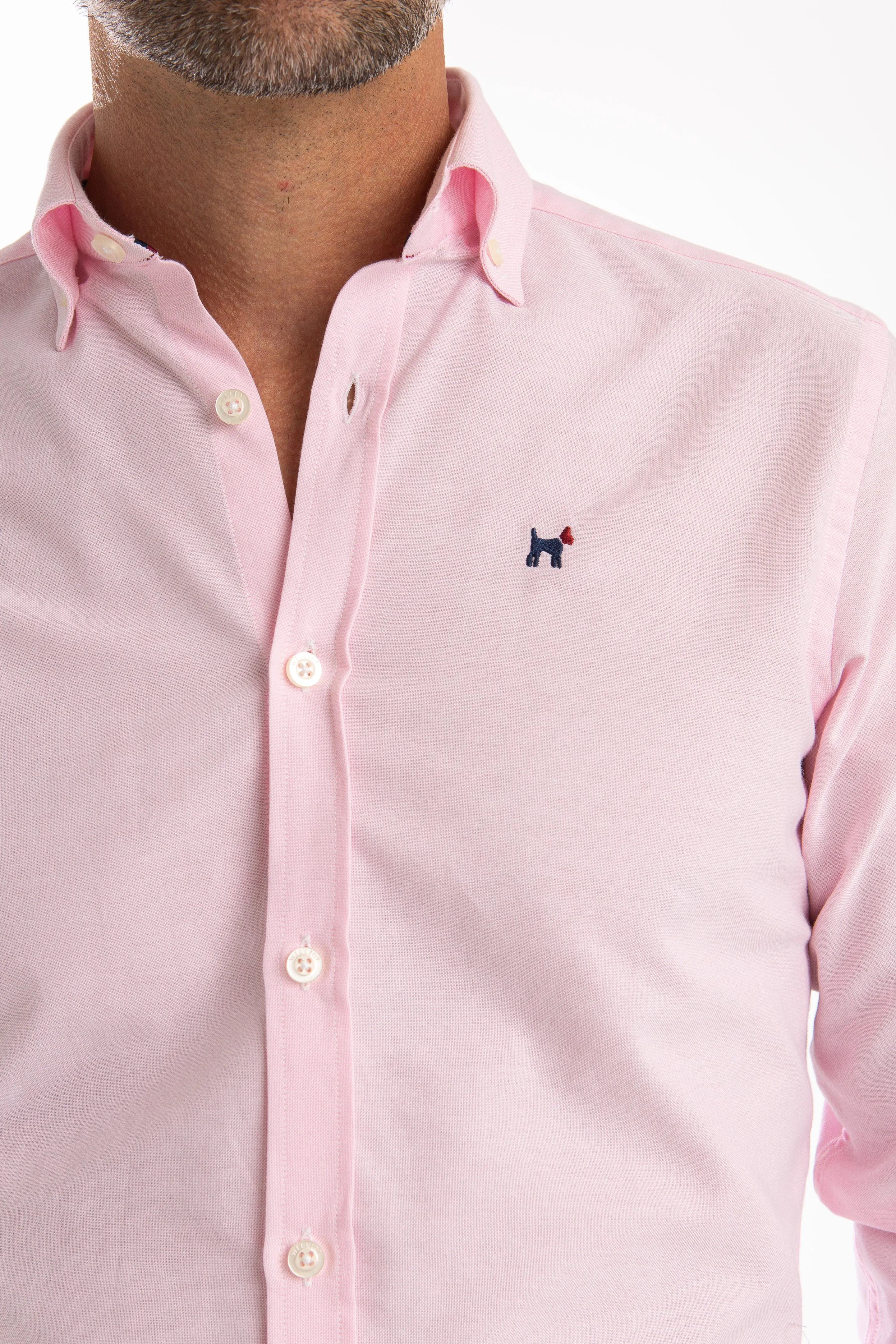 Camisa Oxford Slim Fit Rosa