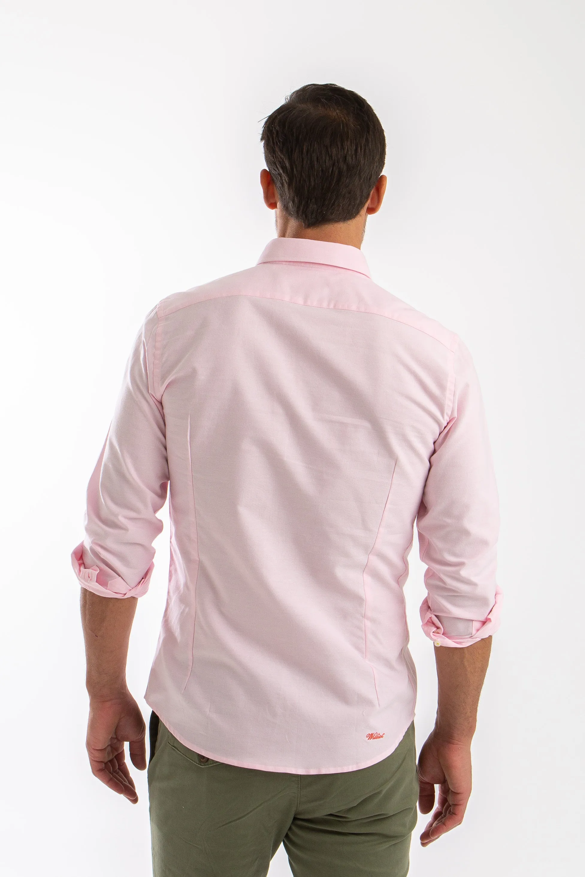 Camisa Oxford Slim Fit Rosa
