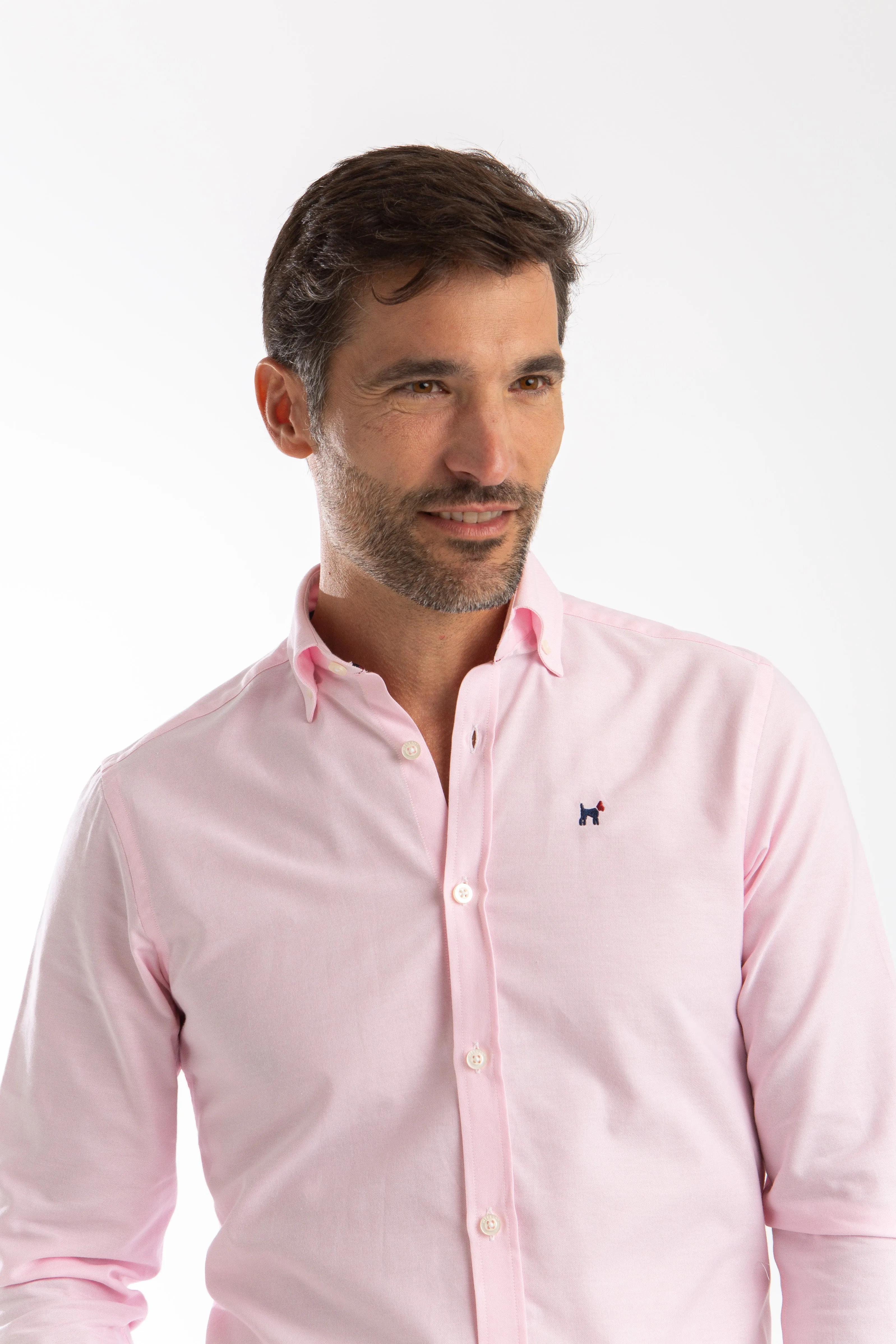 Camisa Oxford Slim Fit Rosa