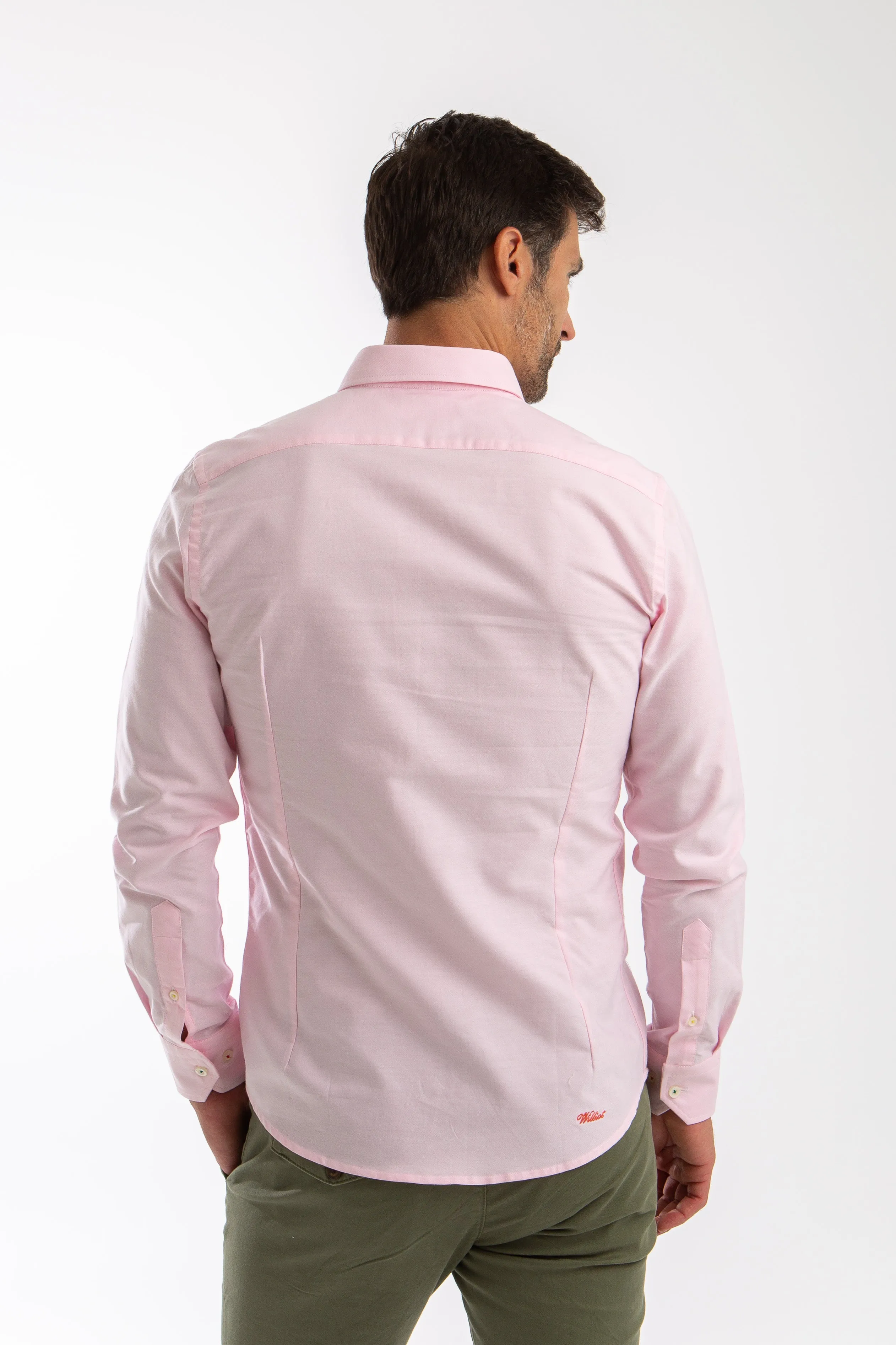 Camisa Oxford Slim Fit Rosa