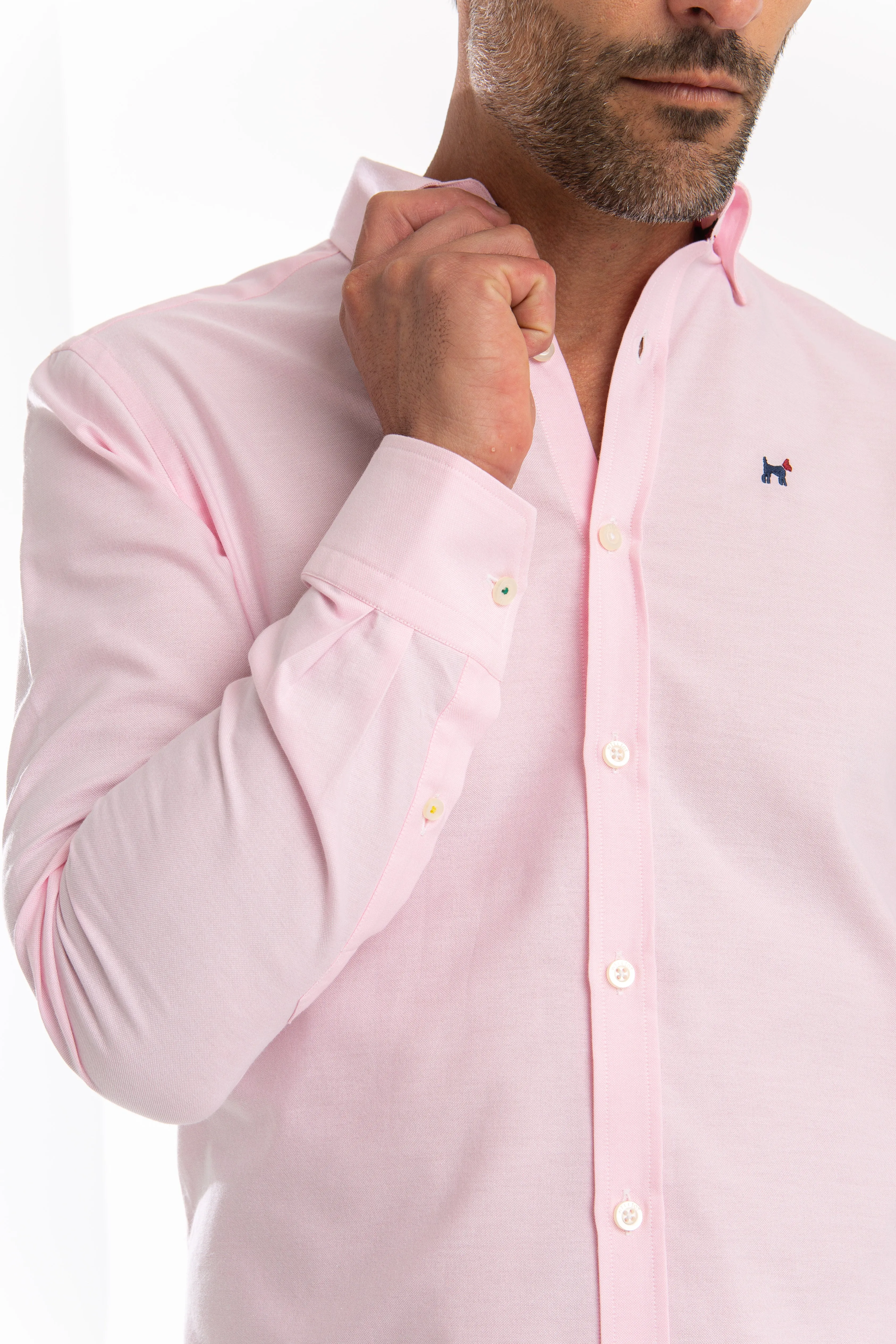 Camisa Oxford Slim Fit Rosa