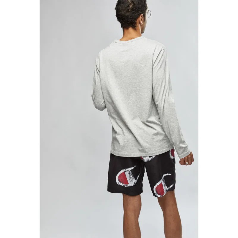 CHAMPION MENS SCRIPT LONG SLEEVE TEE OXFORD