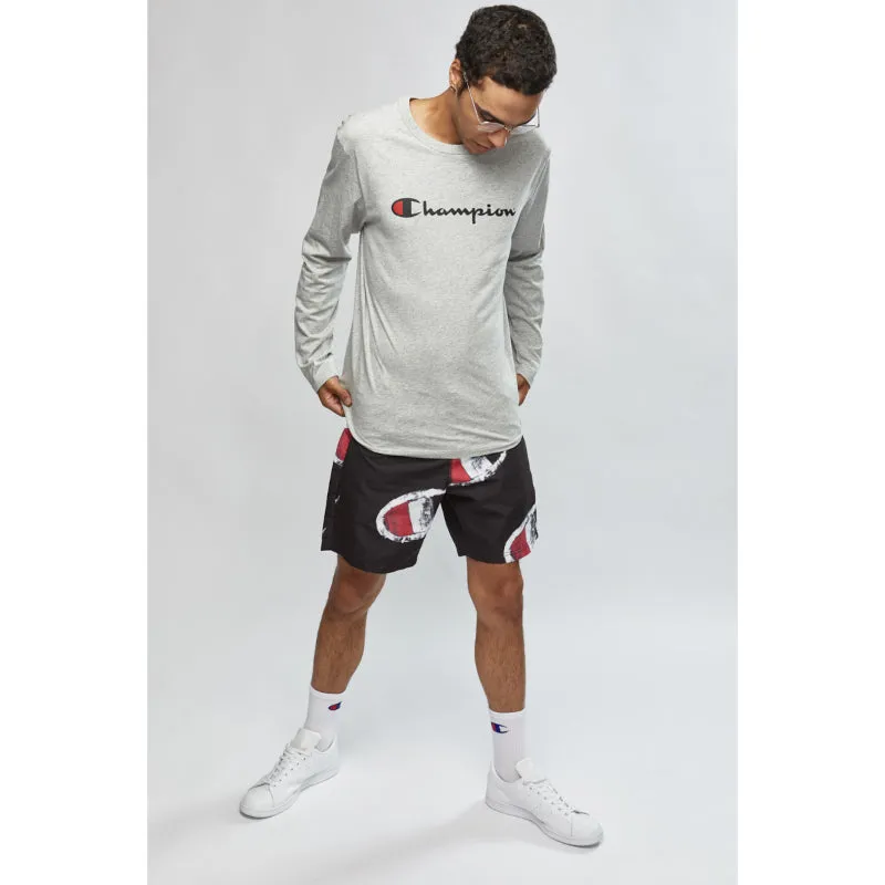CHAMPION MENS SCRIPT LONG SLEEVE TEE OXFORD