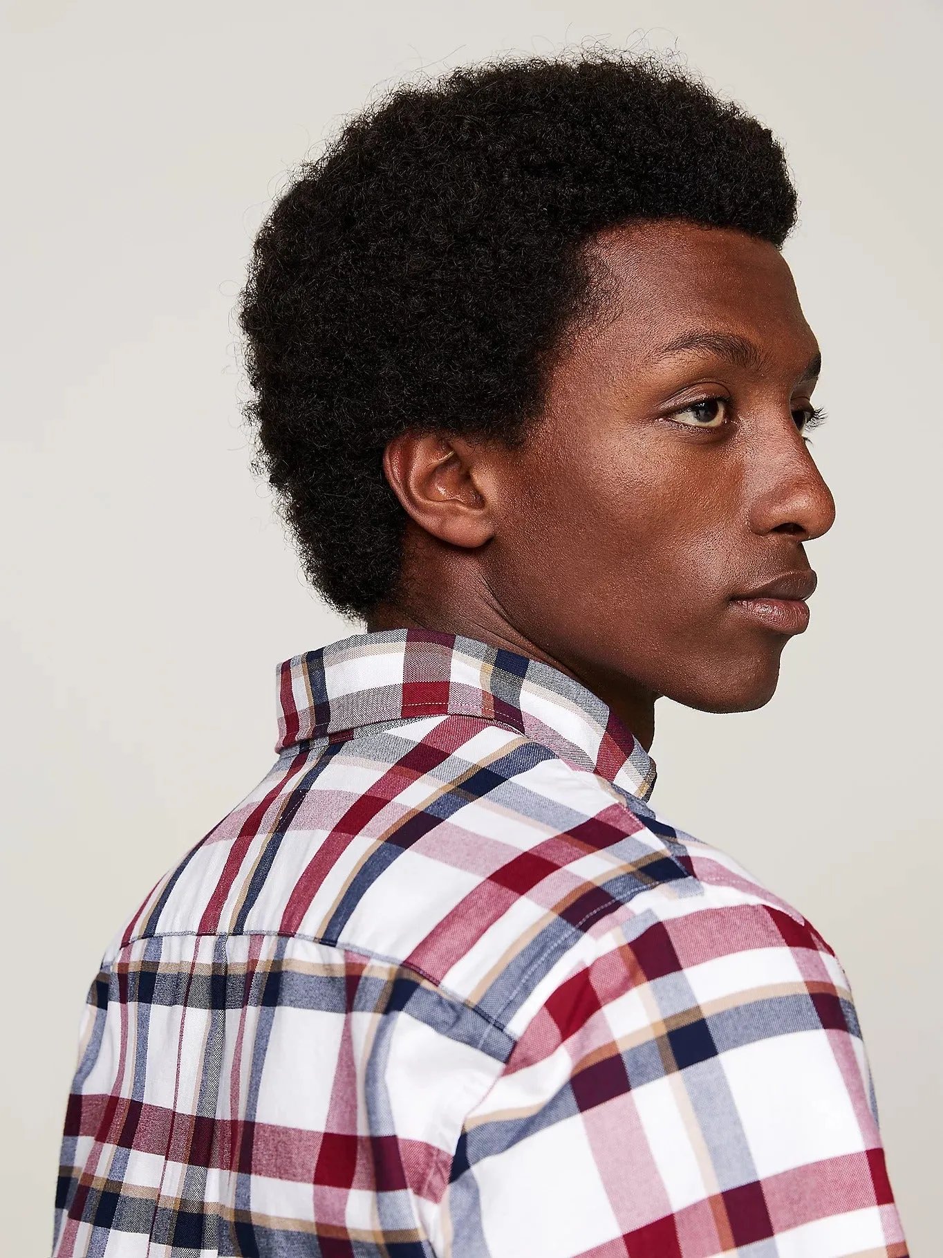 Check Oxford Shirt in Deep Rouge