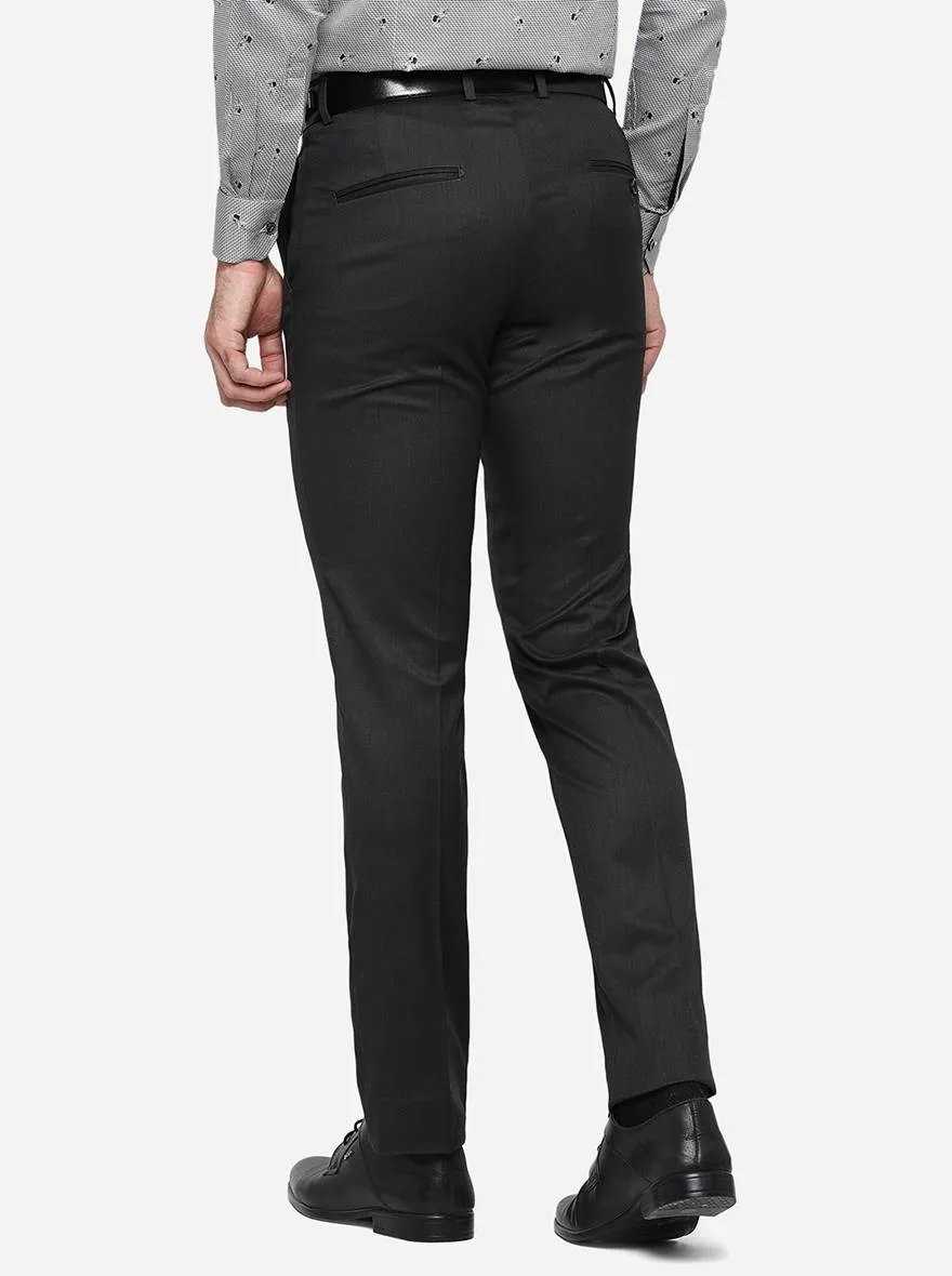 Cigarette Grey Solid Slim Fit Formal Trouser | Greenfibre