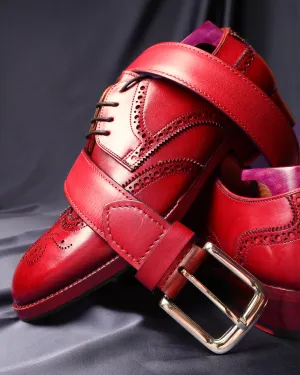 Combo - Red Patina Derby Brogue   Belt
