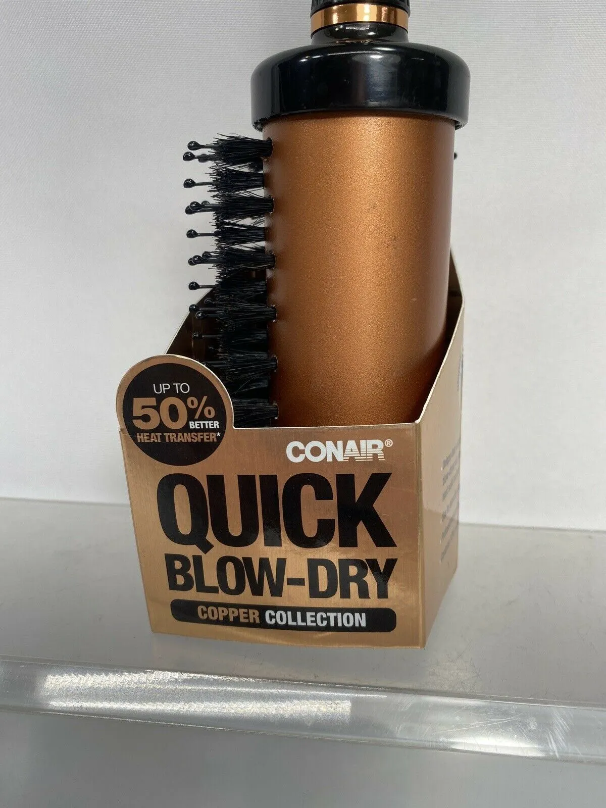 Conair Sided Barrel Design Copper Hair Brush Quick Blow Dry Dual Pro Boar