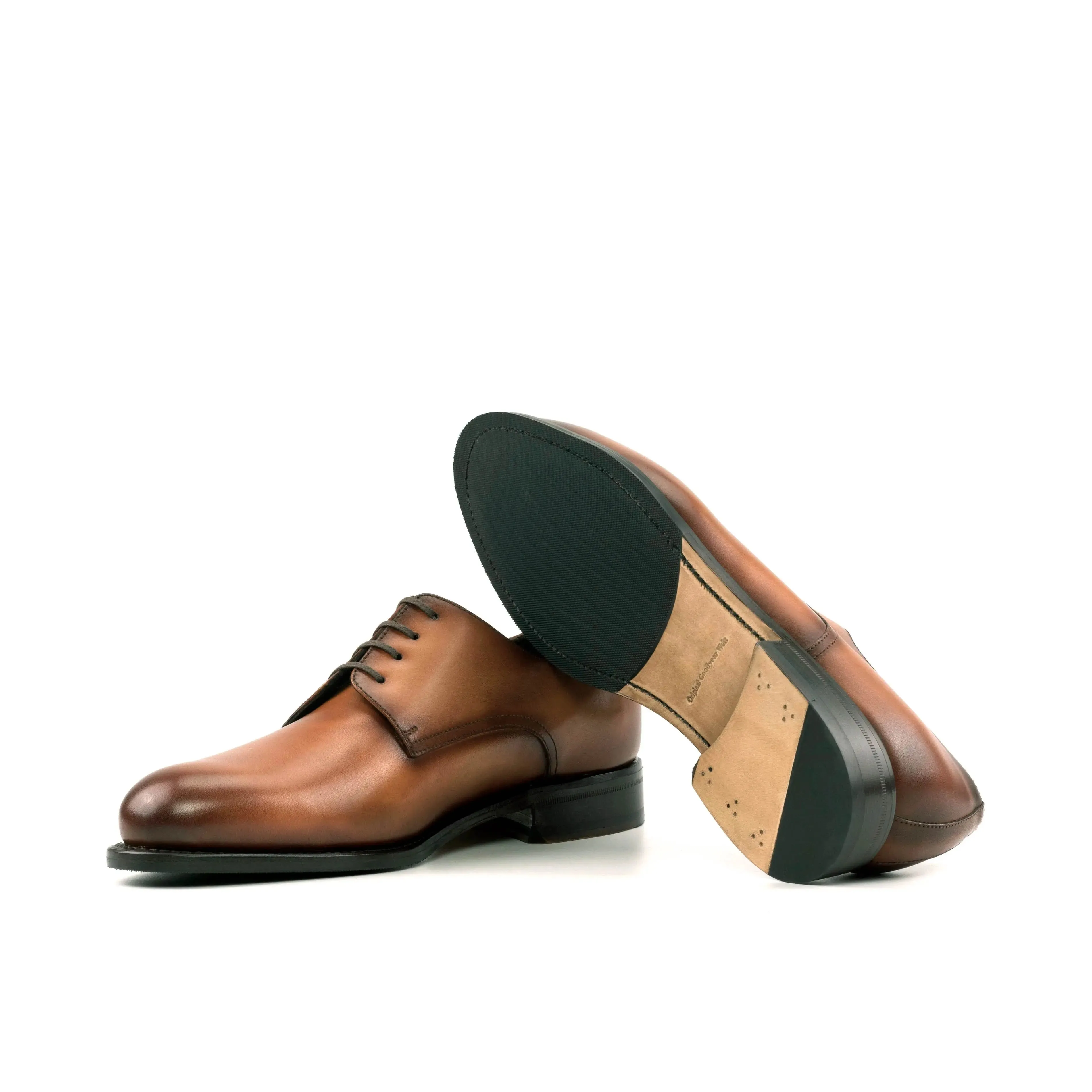 DapperFam Vero in Cognac Men's Italian Leather Derby