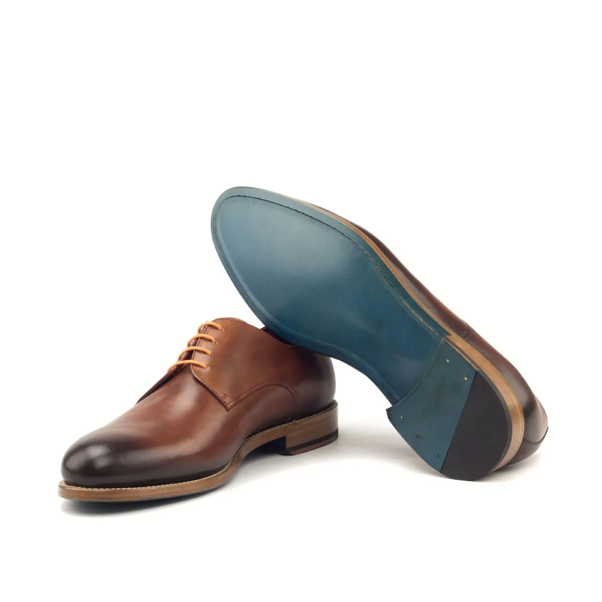 DapperFam Vero in Cognac Men's Italian Leather Derby