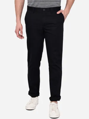 Dark Blue Solid Uno Fit Casual Trouser | JadeBlue