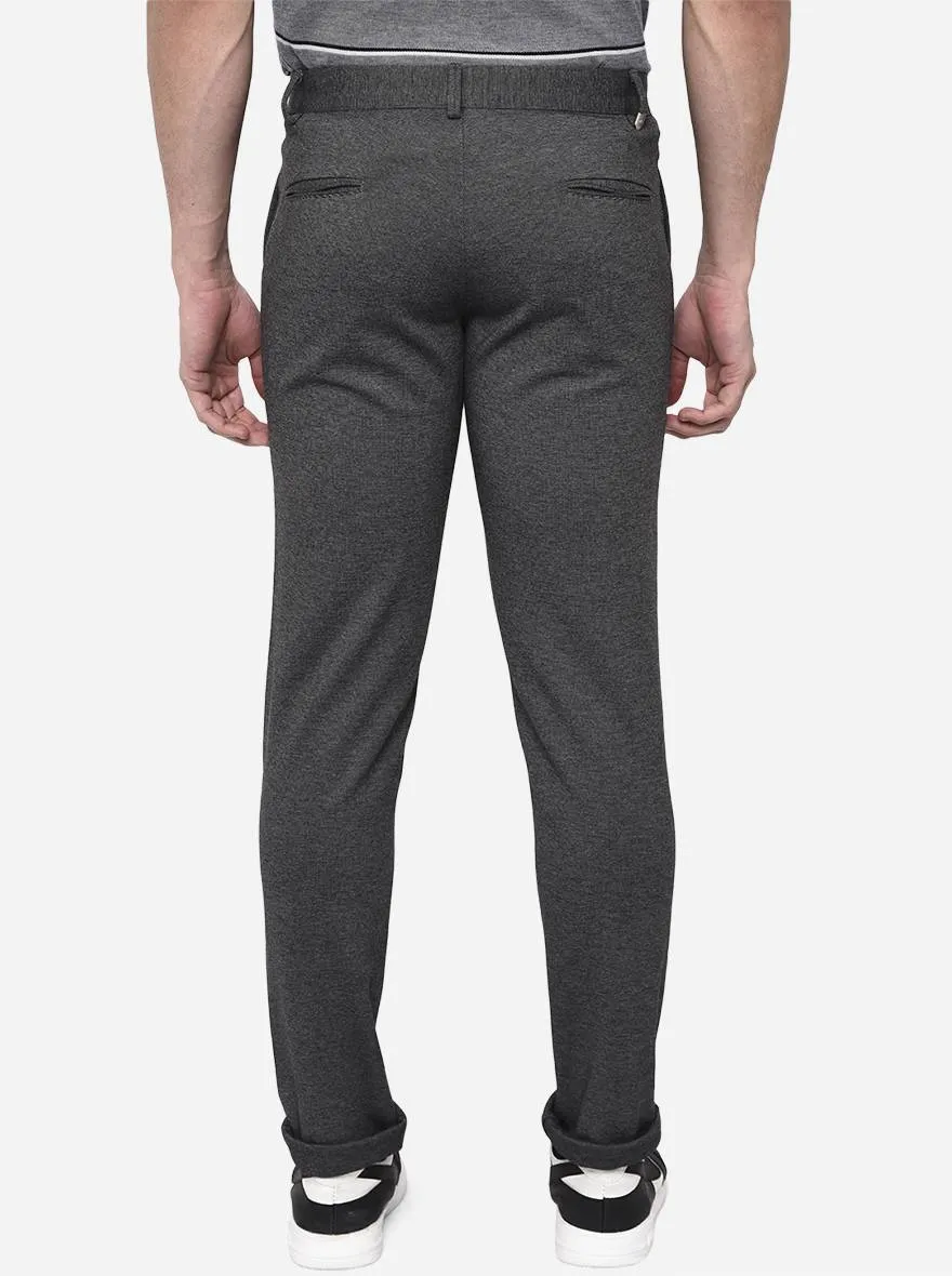 Dark Grey Solid Venice Fit Casual Trouser | JadeBlue