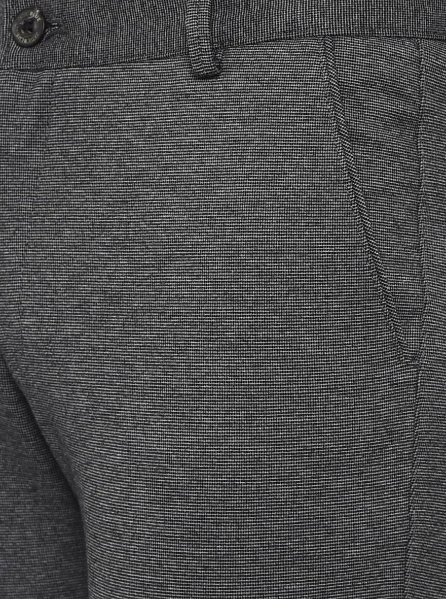 Dark Grey Solid Venice Fit Casual Trouser | JadeBlue