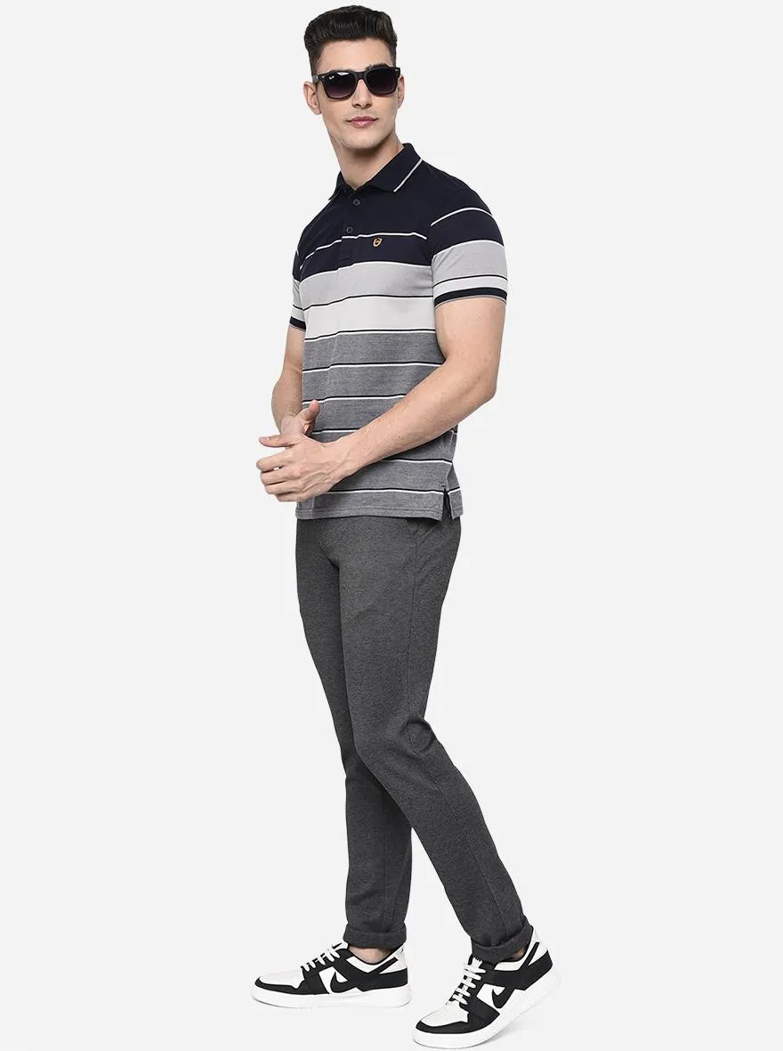 Dark Grey Solid Venice Fit Casual Trouser | JadeBlue