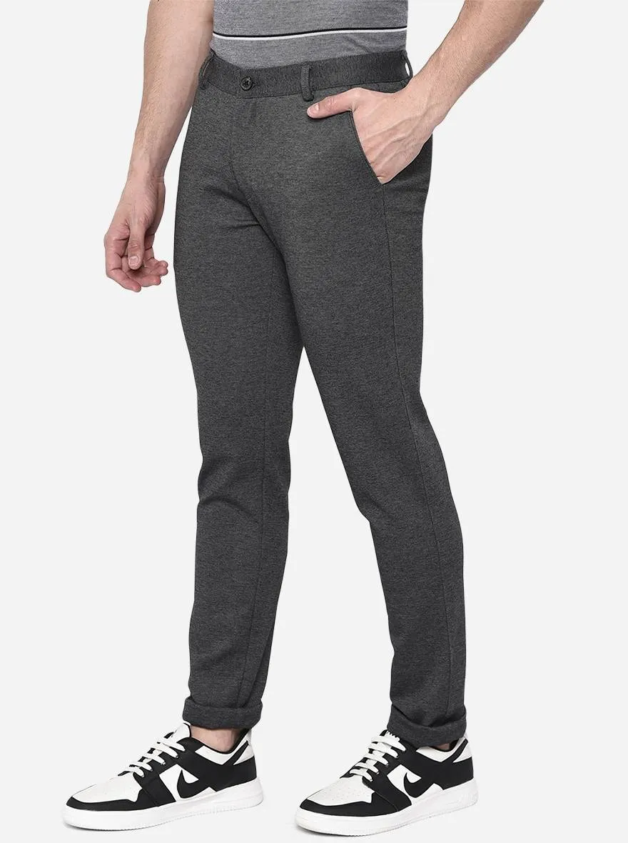 Dark Grey Solid Venice Fit Casual Trouser | JadeBlue