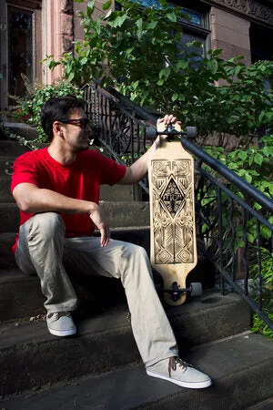 Drop Through Longboard (Bamboo Tiki) - Atom 40"
