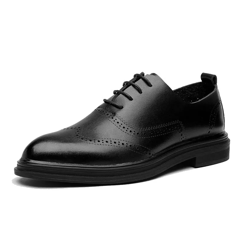 Elegant Men's Dress Shoes Lace-up Business Leather Shoes