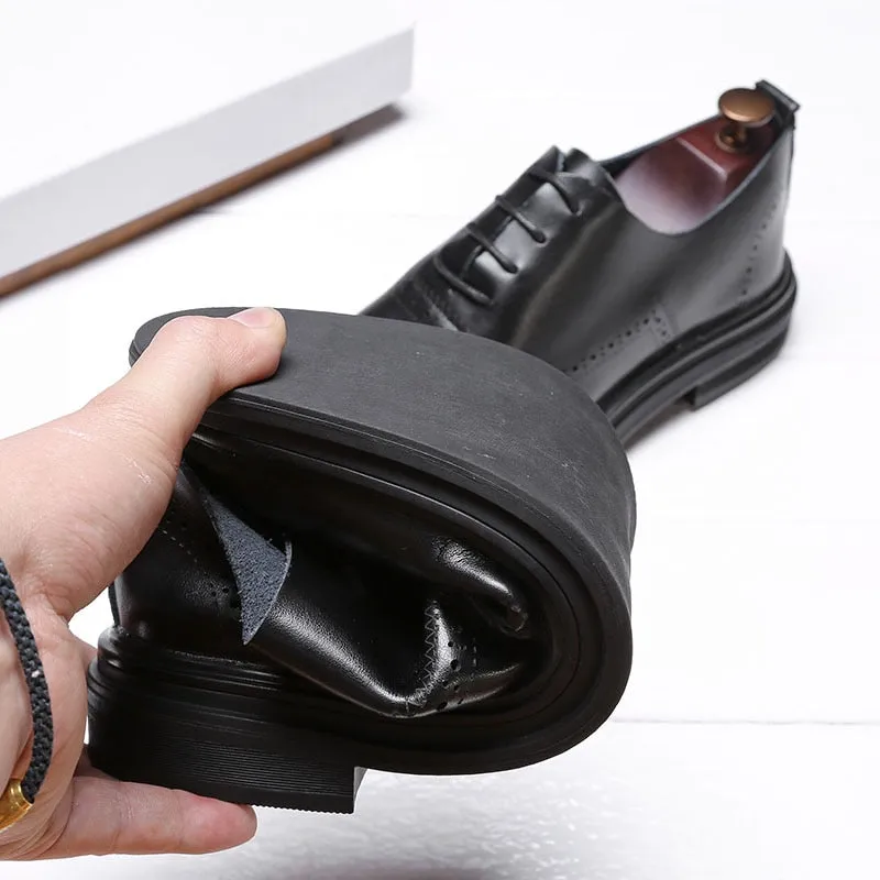 Elegant Men's Dress Shoes Lace-up Business Leather Shoes