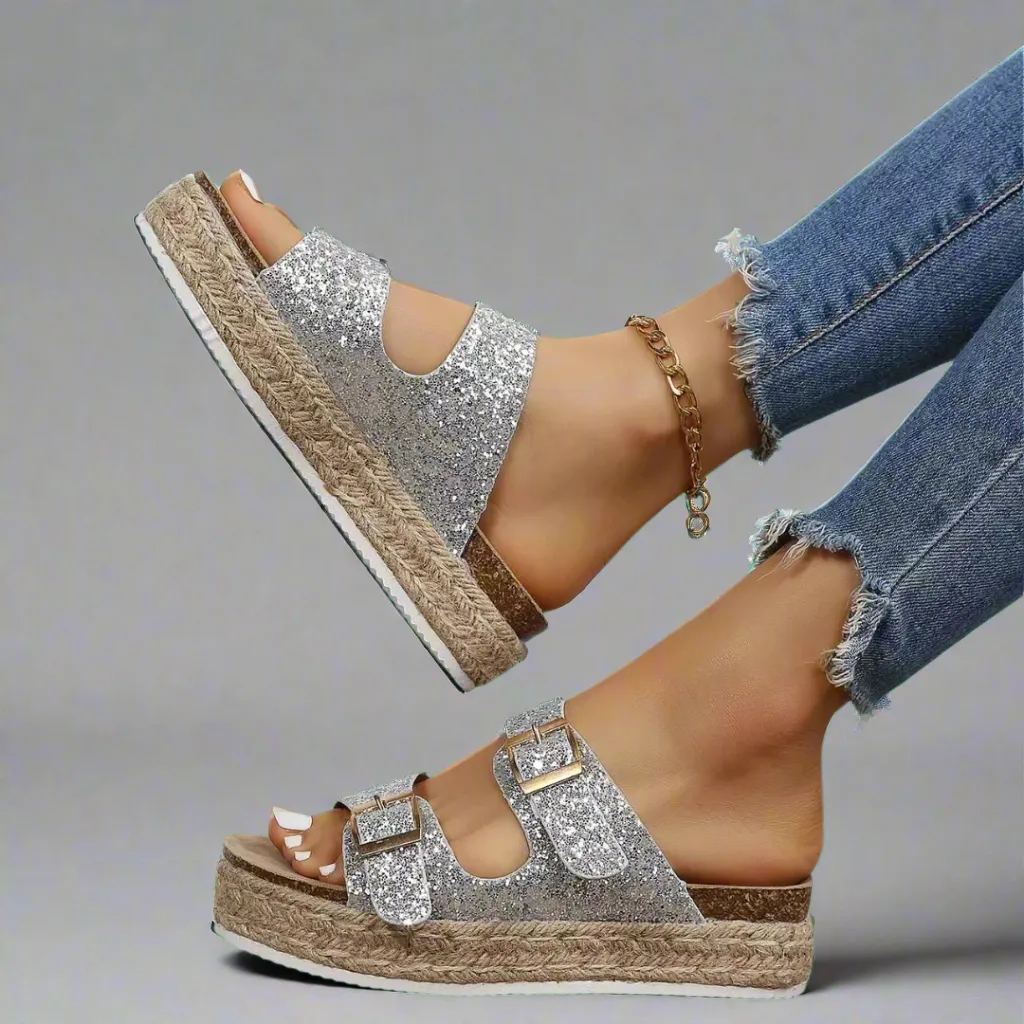 Elfriede | Sandals made of shiny premium leather
