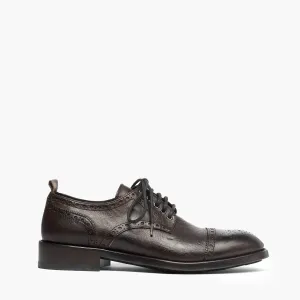Fabio | Men's oxford brogue shoes in dark brown