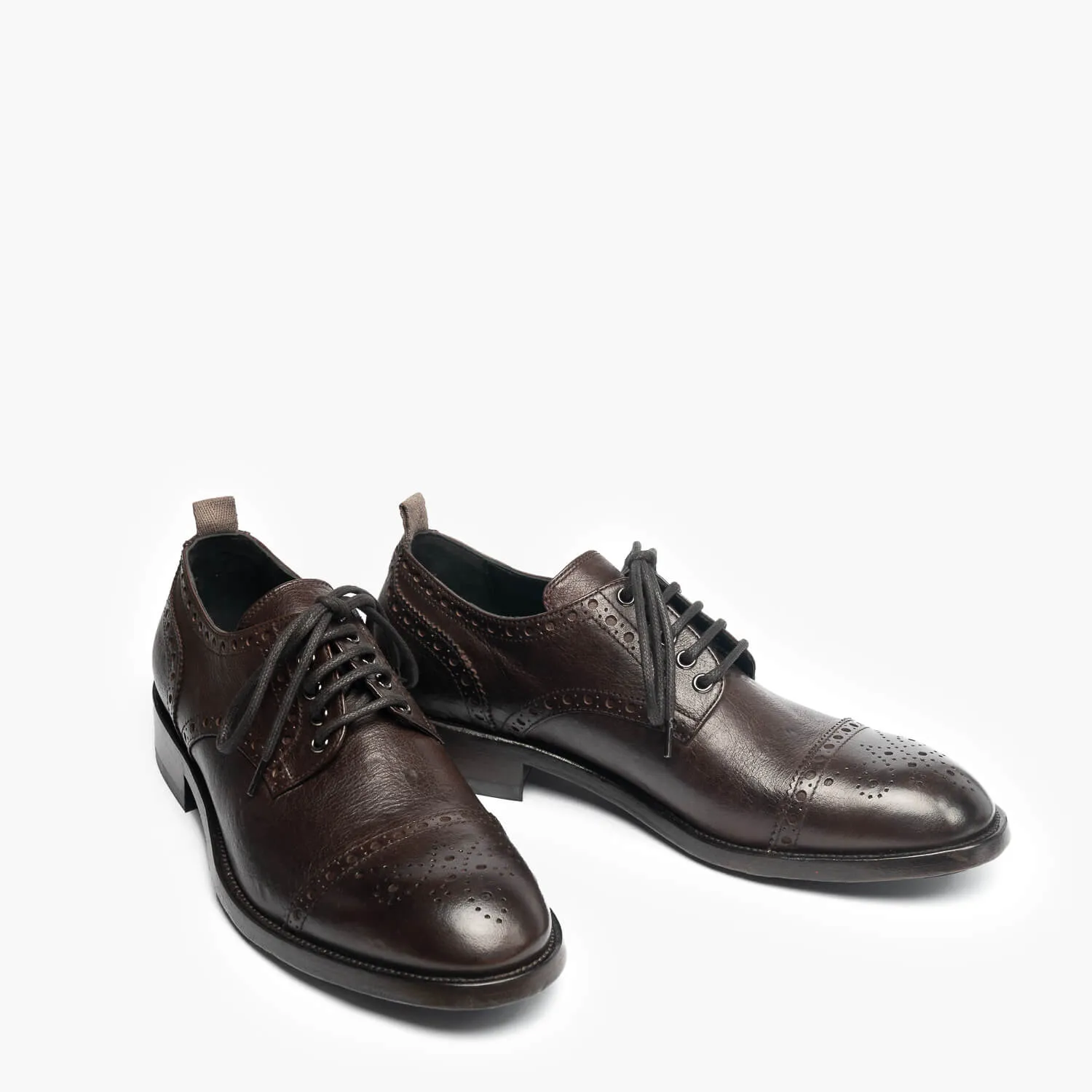 Fabio | Men's oxford brogue shoes in dark brown