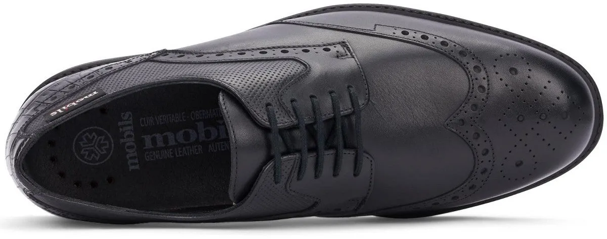 'FERNAND' men's ergonomic wide fit (H) lace-up shoe - Black