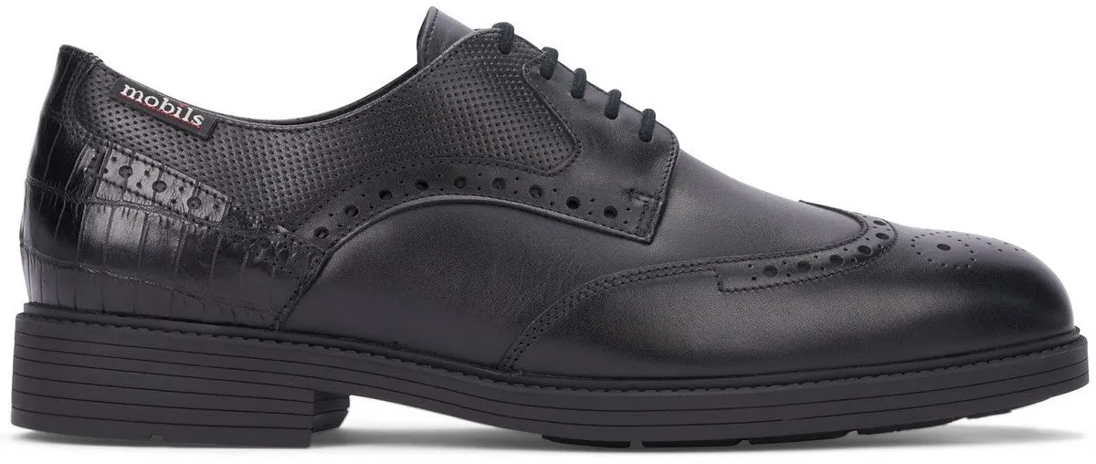 'FERNAND' men's ergonomic wide fit (H) lace-up shoe - Black