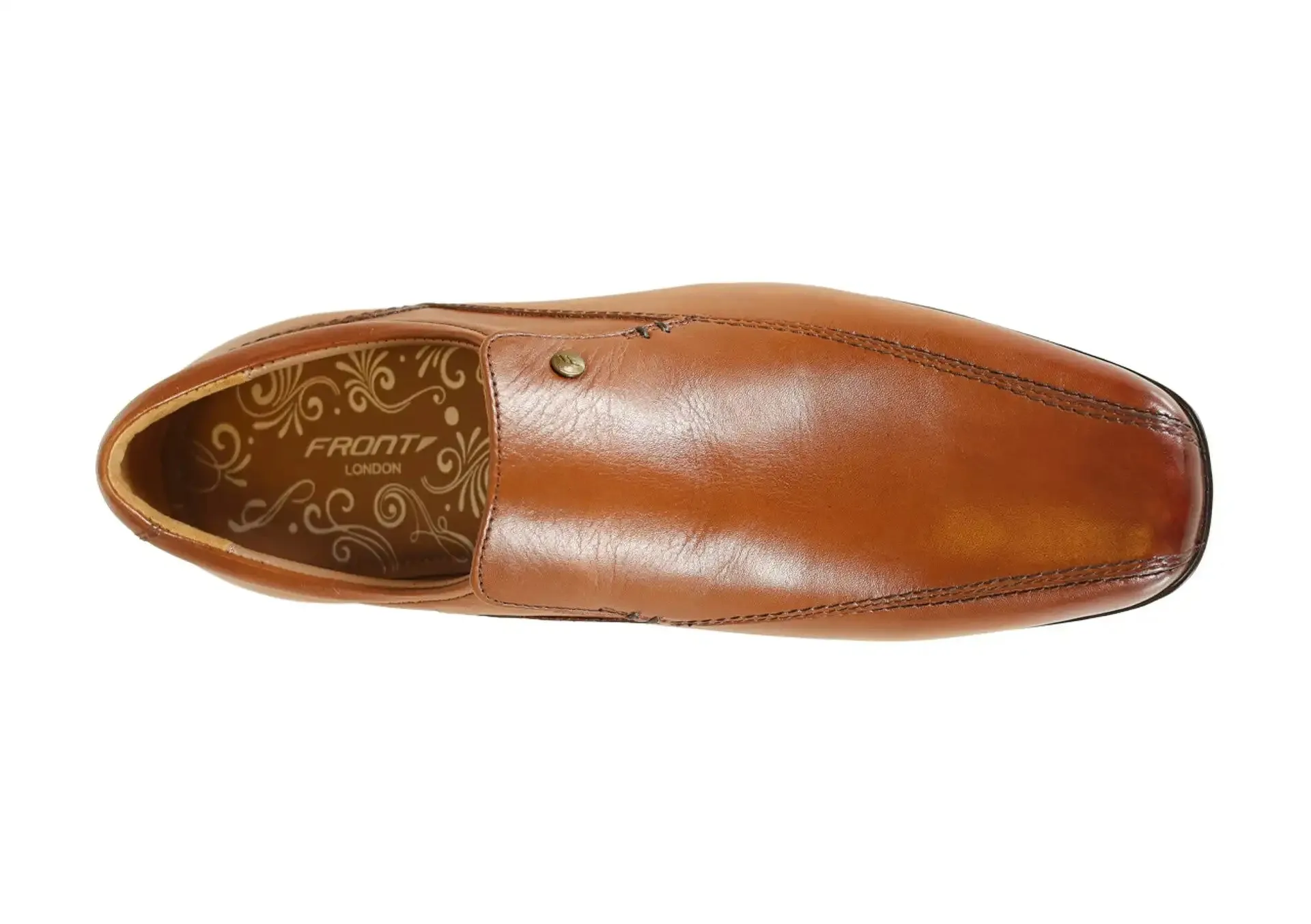 Front Mens Belmont Leather Slip On Dress Shoes Tan
