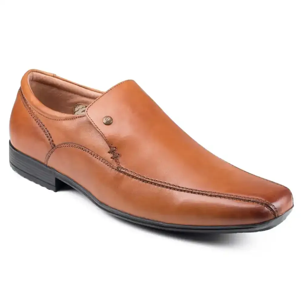 Front Mens Belmont Leather Slip On Dress Shoes Tan