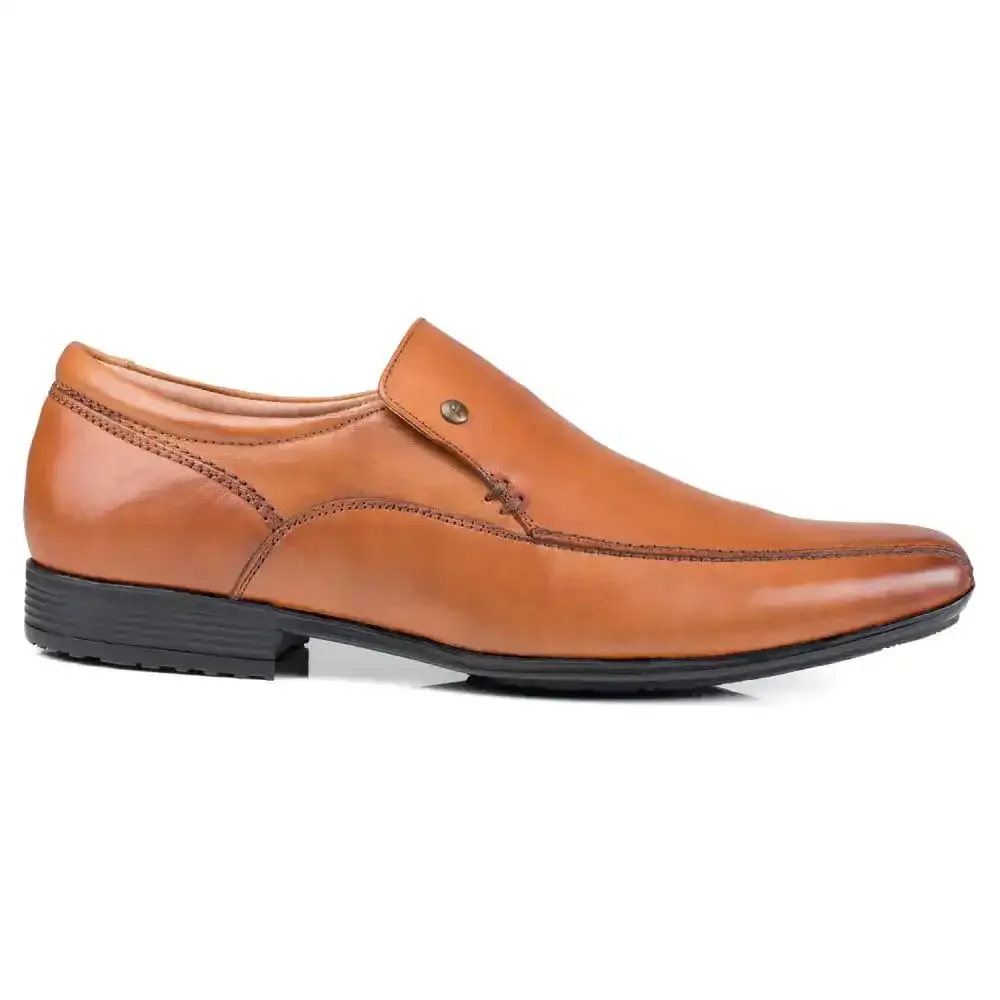 Front Mens Belmont Leather Slip On Dress Shoes Tan