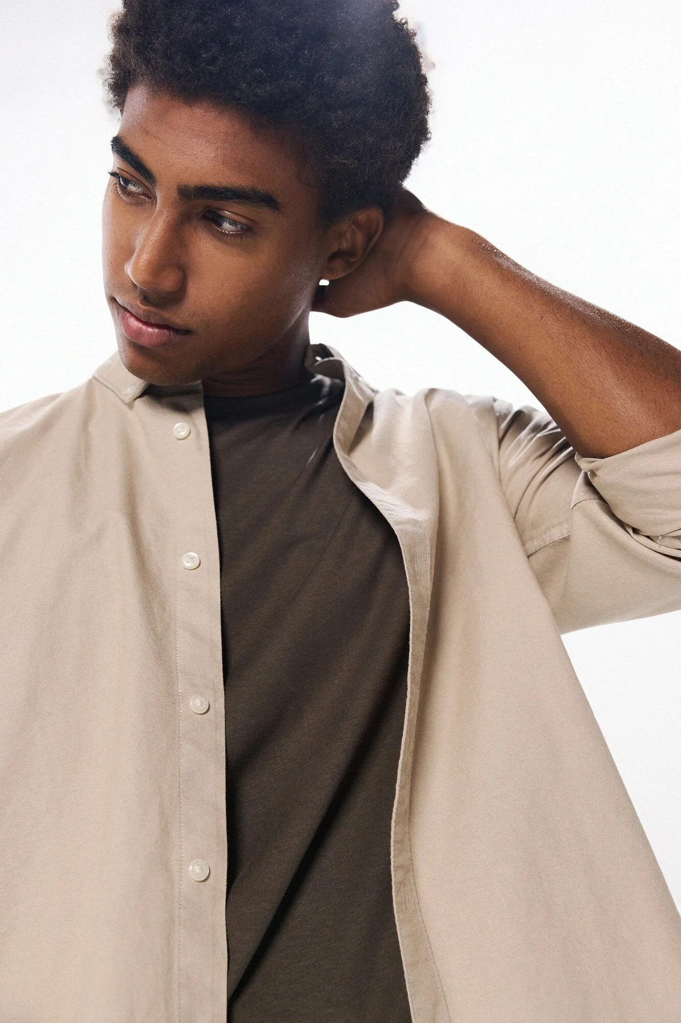 Garment Dye Oxford Shirt - Beige