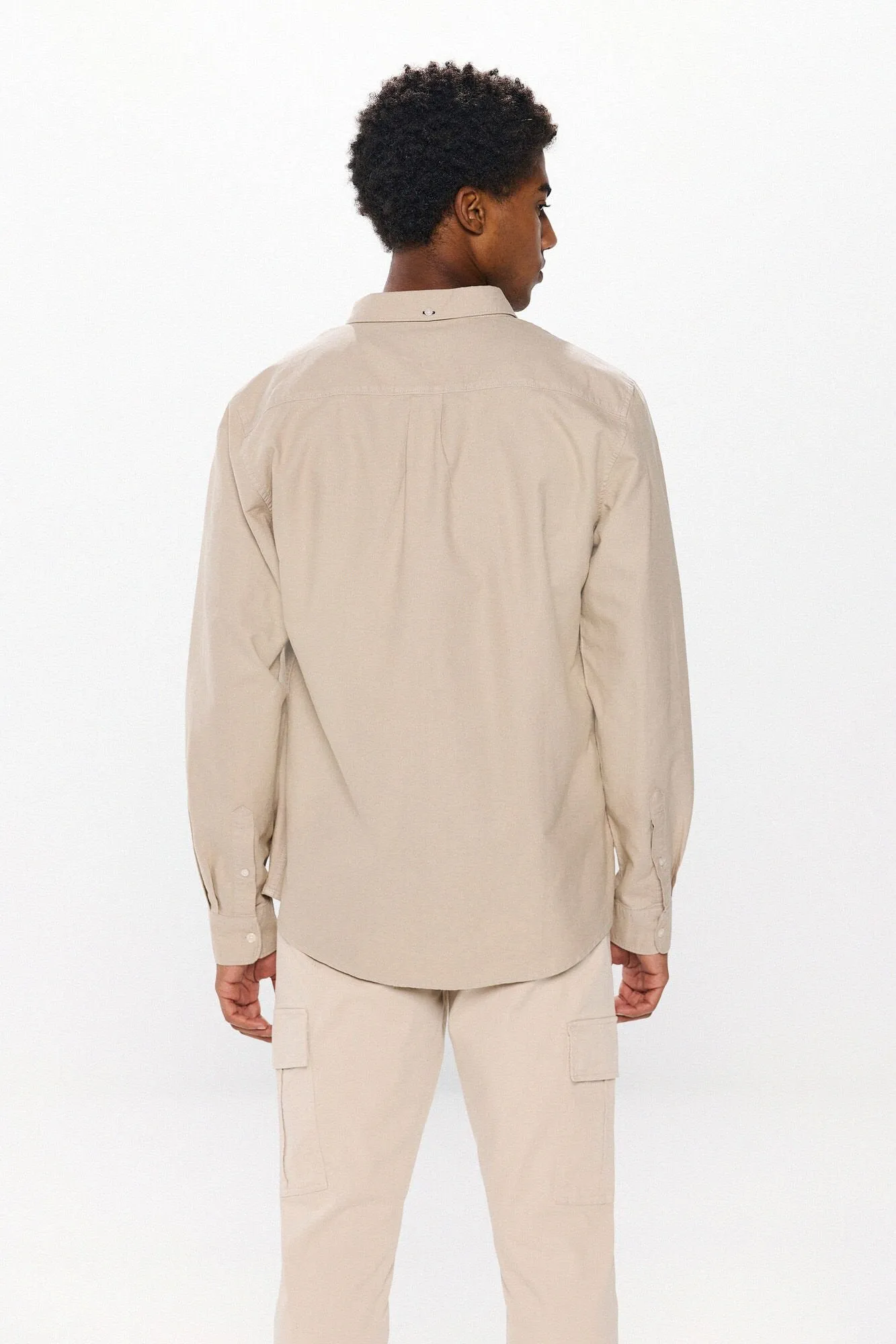 Garment Dye Oxford Shirt - Beige