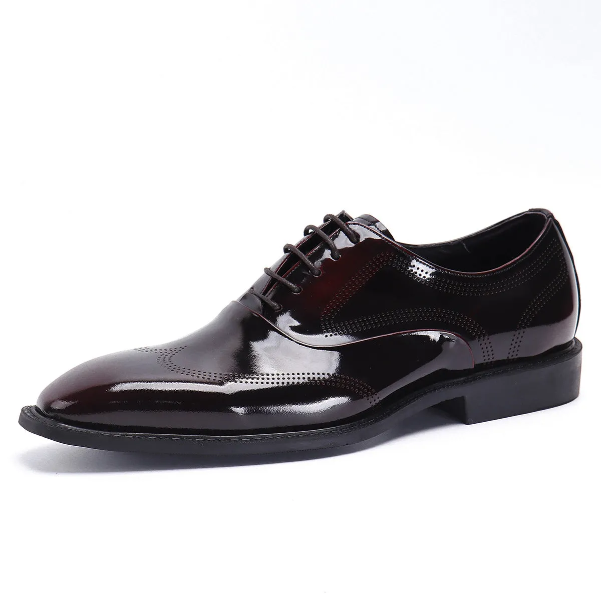 Glossy Leather Shoes Men's Leather Patent Leather British Style Carving Business Formal Wear Oxford Shoes Men's Lace-up Handmade Men's Shoes Work68155